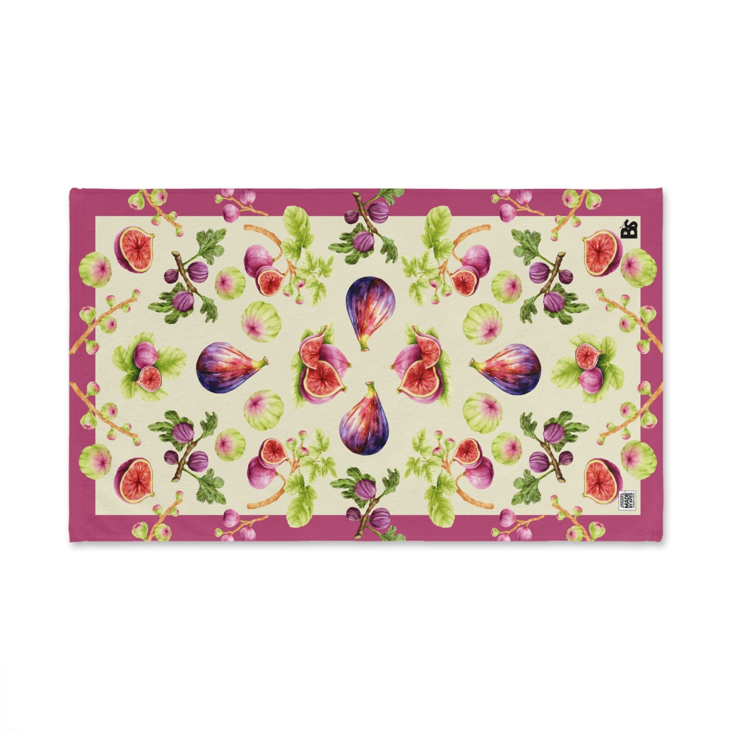 Botanical Hand Towel - Figs and Dusty Rose Design