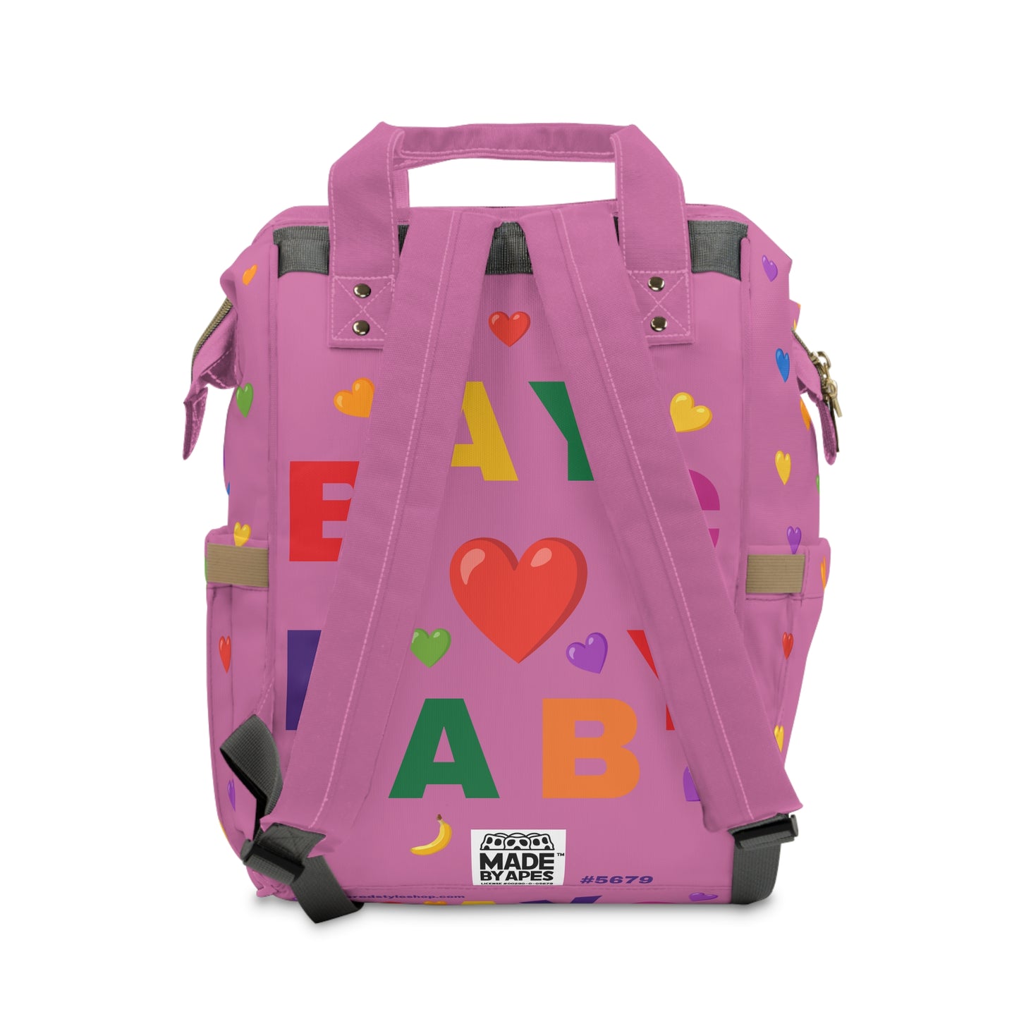 Diaper Bag Backpack / Pink, Multi