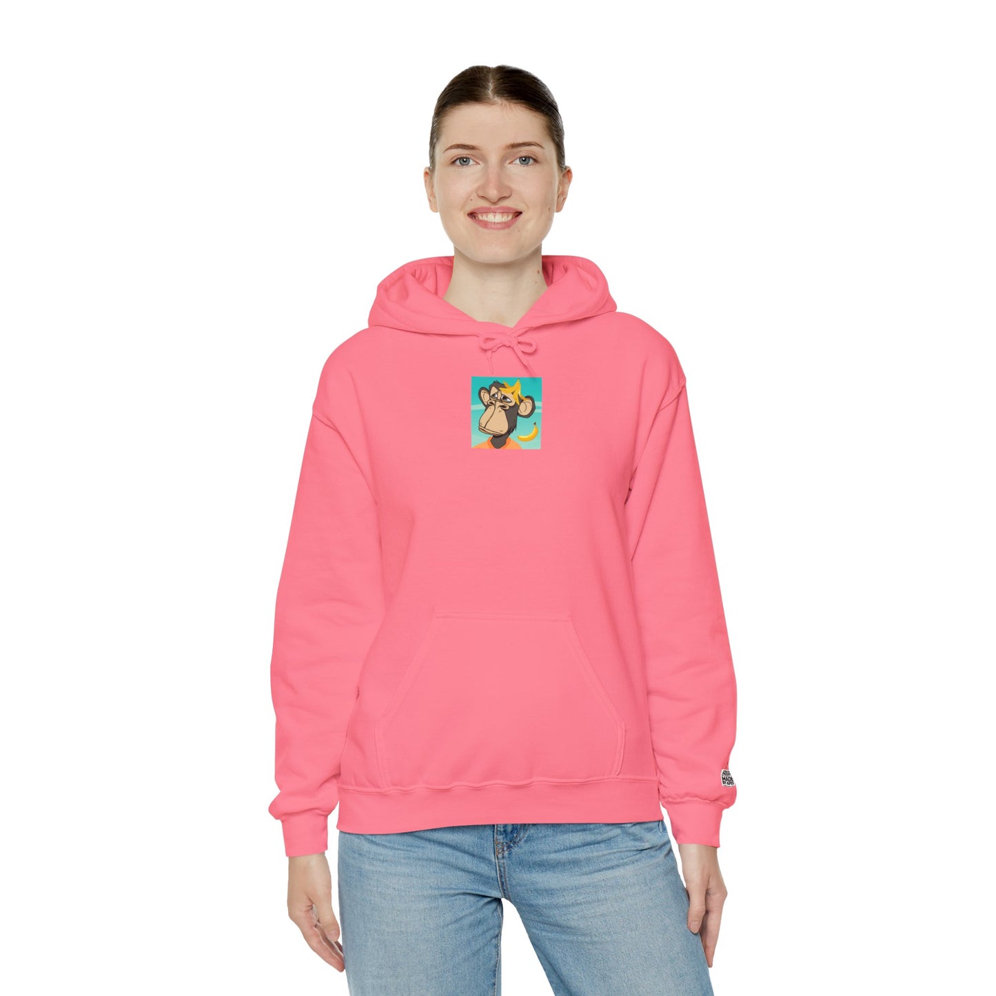 Unisex Heavy Blend™ Hooded Sweatshirt - featuring adorable Ape family on a picnic/Chill Vibes for Everyday Comfort