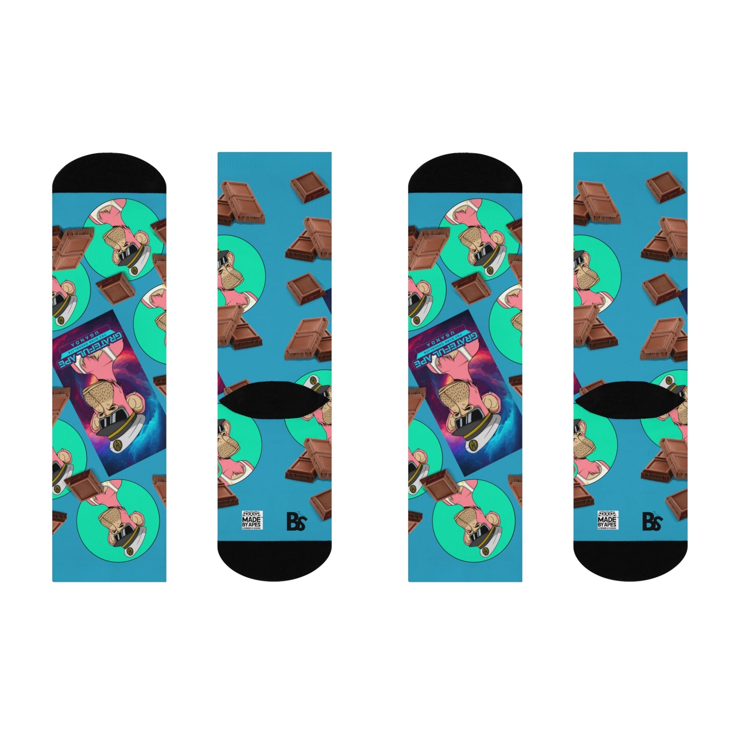 BORED SOCKS with Grateful Ape Chocolate / Aqua