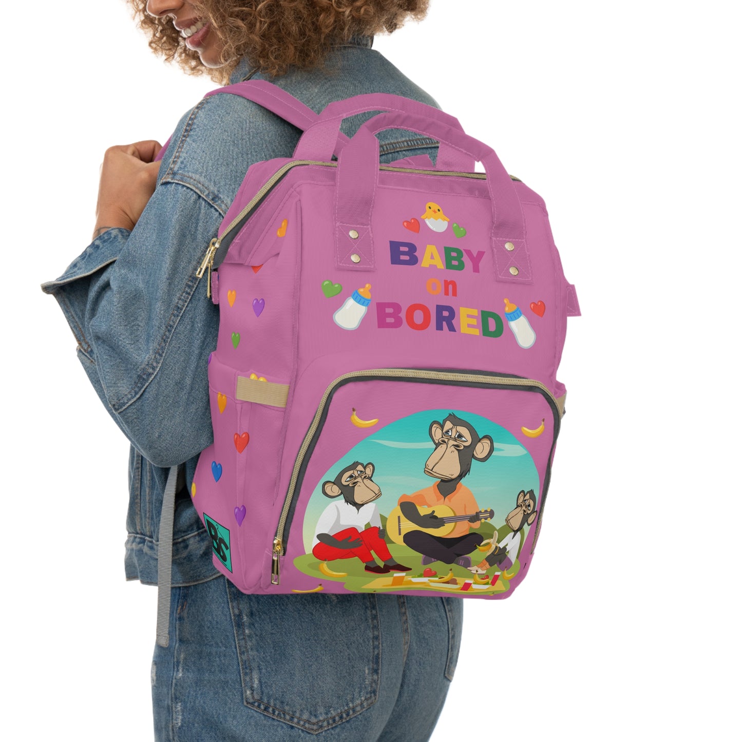 Diaper Bag Backpack / Pink, Multi