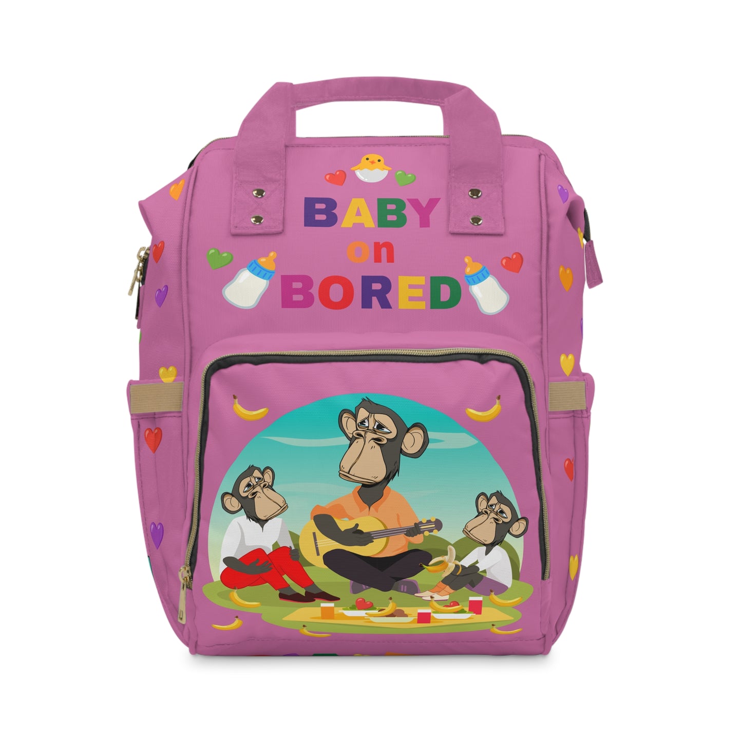 Diaper Bag Backpack / Pink, Multi