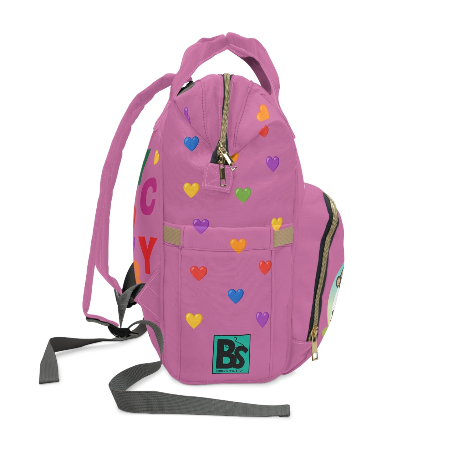 Diaper Bag Backpack / Pink, Multi