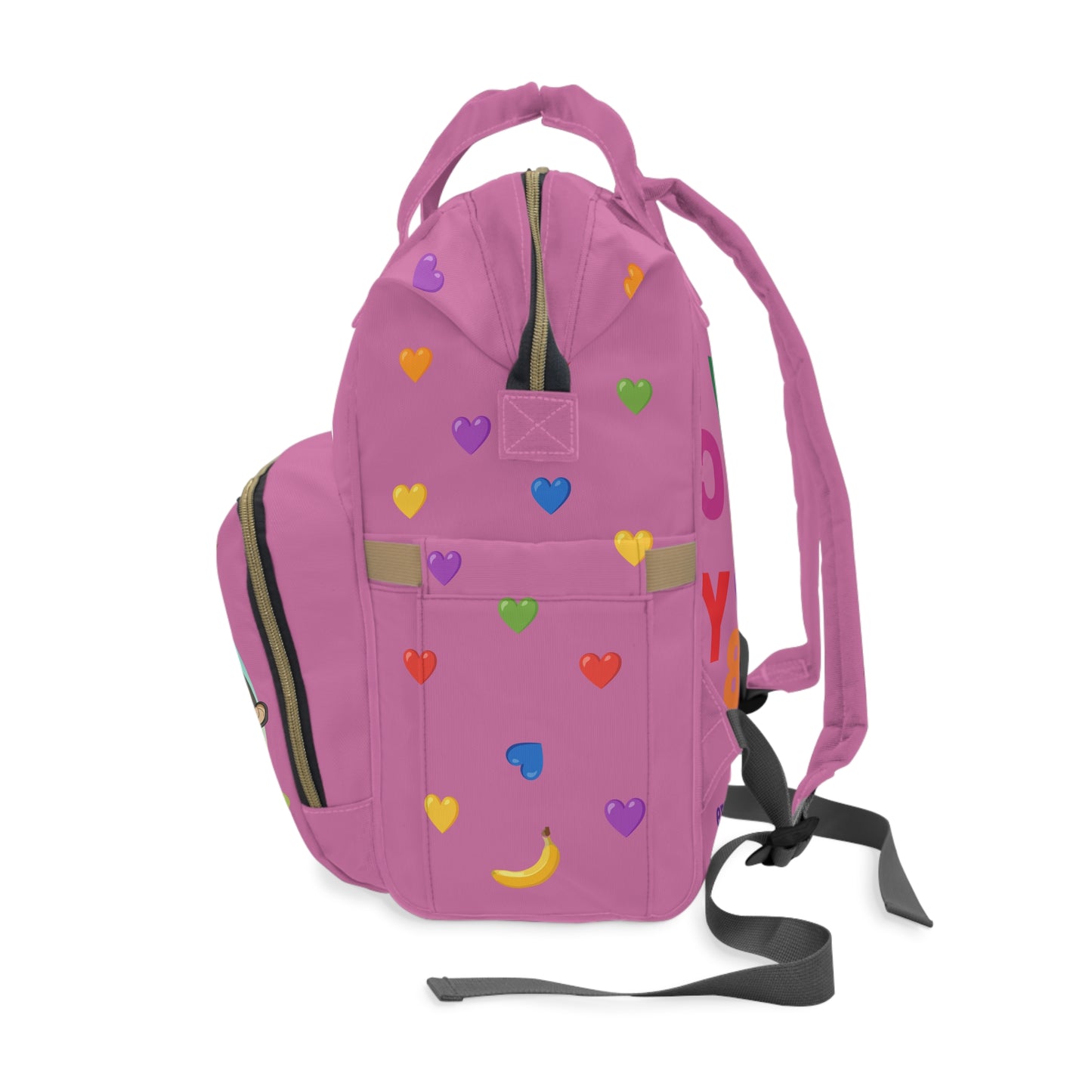 Diaper Bag Backpack / Pink, Multi