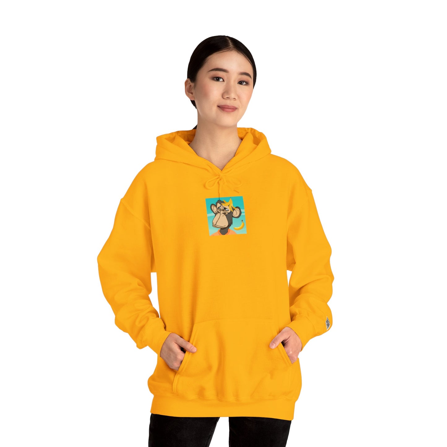 Unisex Heavy Blend™ Hooded Sweatshirt - featuring adorable Ape family on a picnic/Chill Vibes for Everyday Comfort