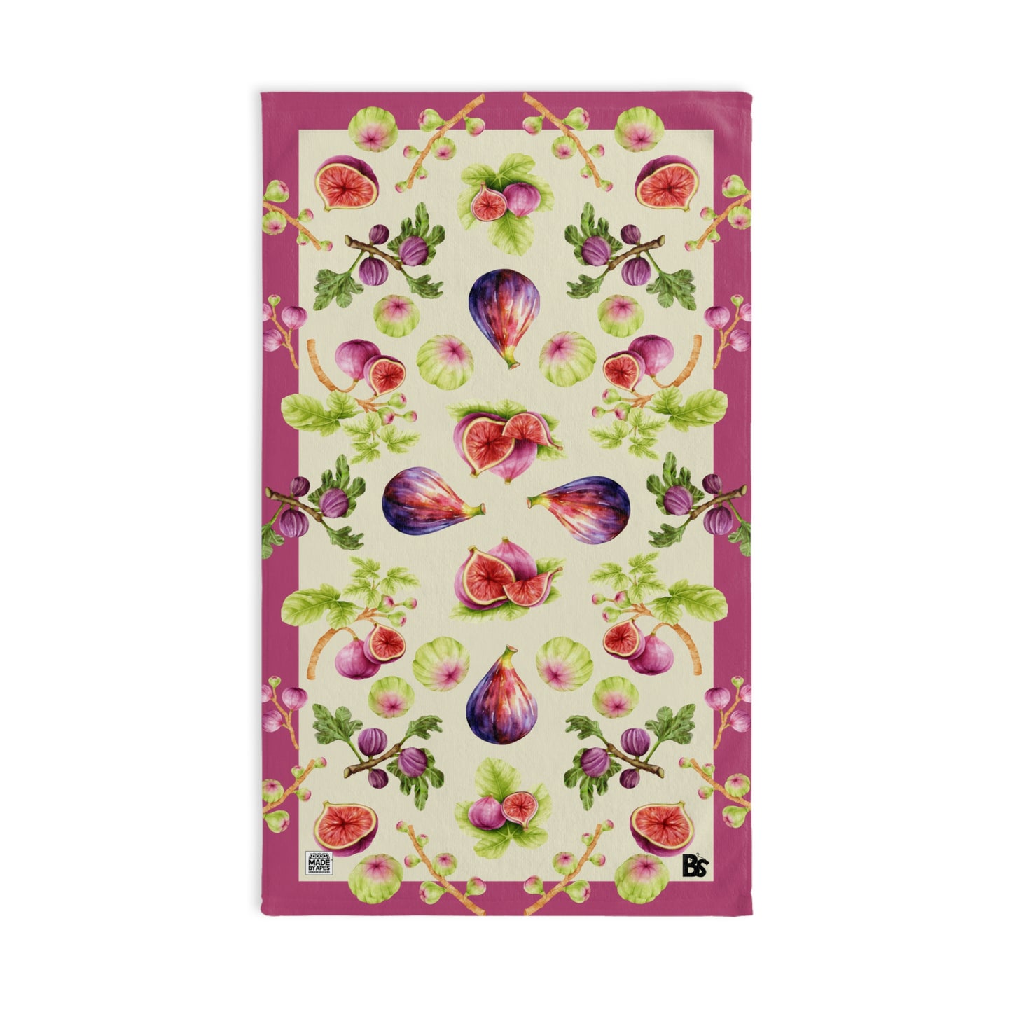 Botanical Hand Towel - Figs and Dusty Rose Design