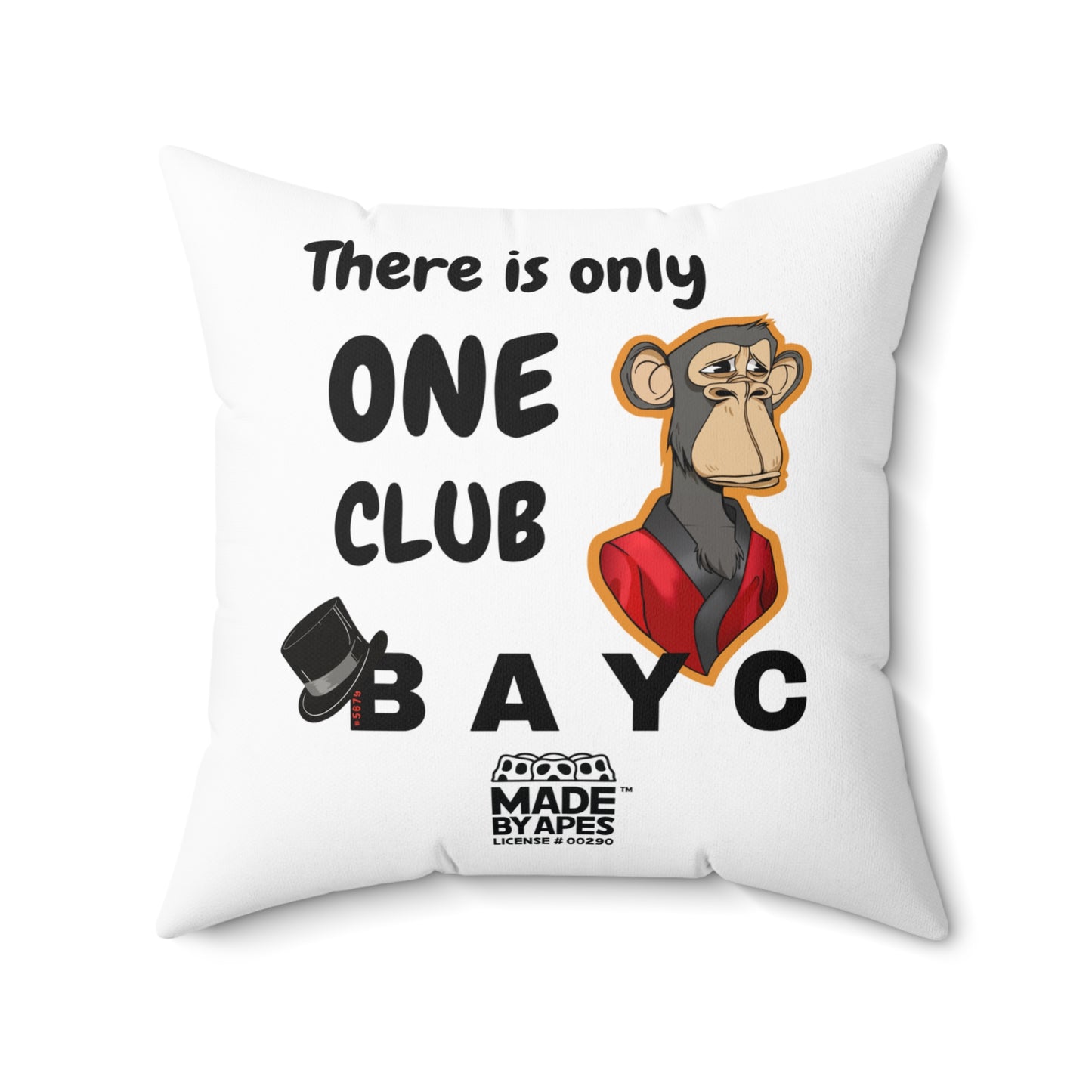 Square Pillow Bored Ape Yacht Club Room Accents - Sir Admiral Winston Apely BAYC #5679 Design