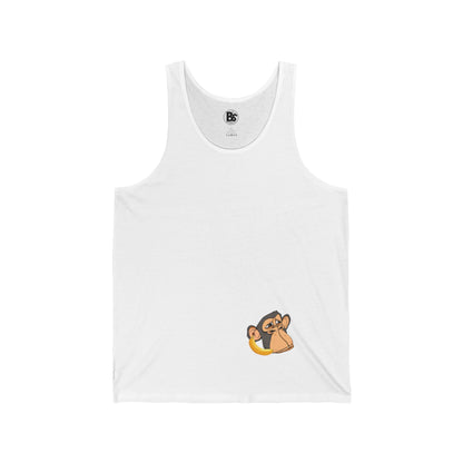 Tank Top Unisex Jersey with Ape Talking on Banana Phone Design