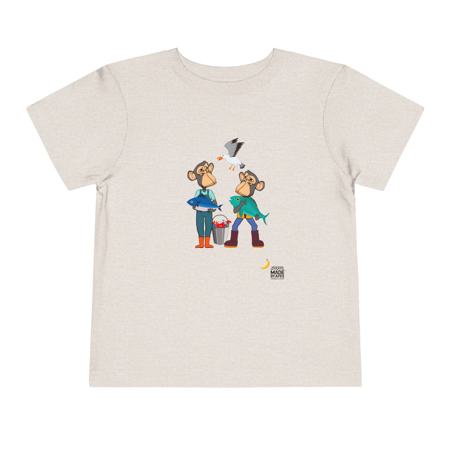 Toddler Short Sleeve Tee featuring Bored Ape fishermen with the day's catch