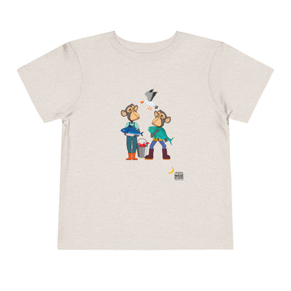 Toddler Short Sleeve Tee featuring Bored Ape fishermen with the day's catch