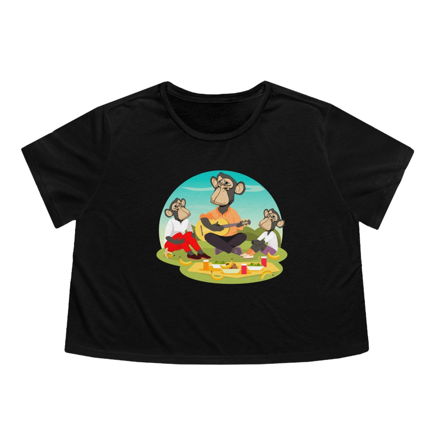 Cropped Tee / Family Time Bored Ape Picnic Women's Top