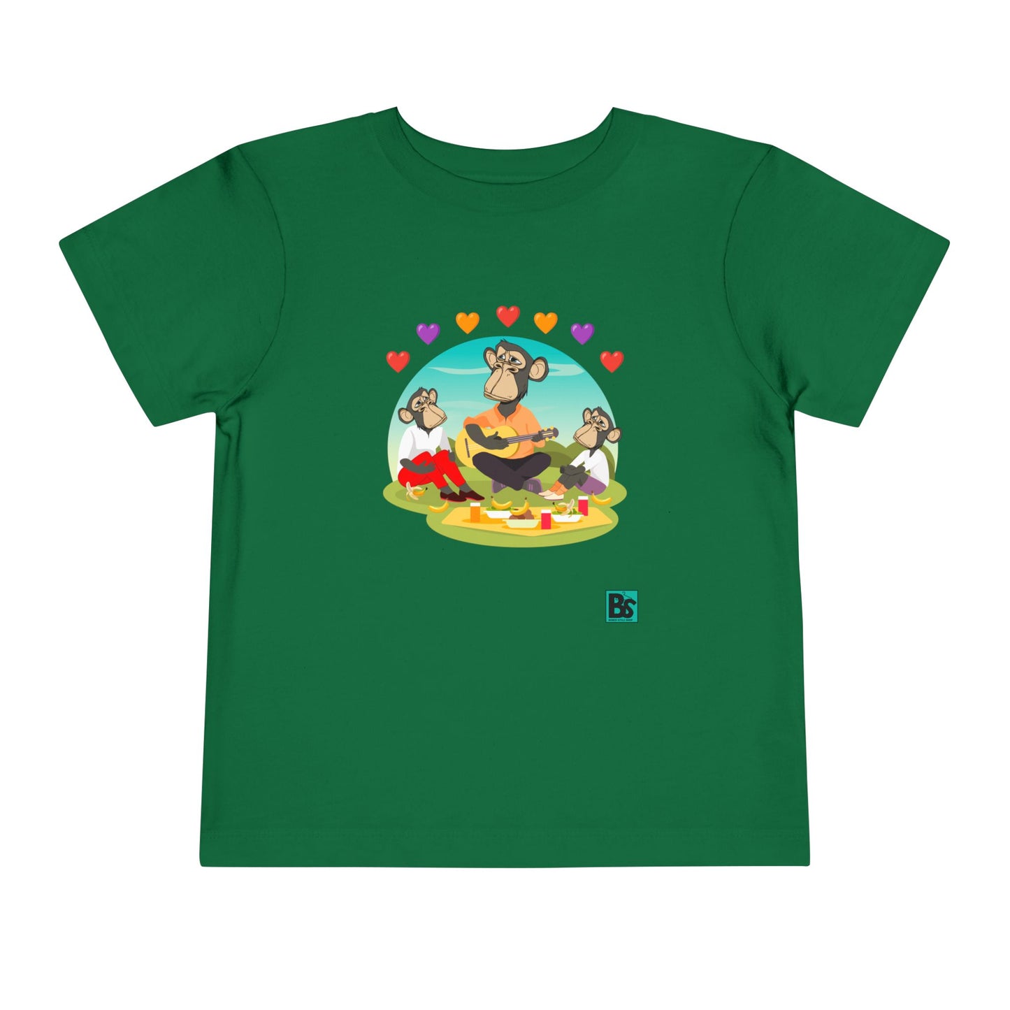 Toddler Tee - Bored Apes Family Picnic Shirt with Hearts