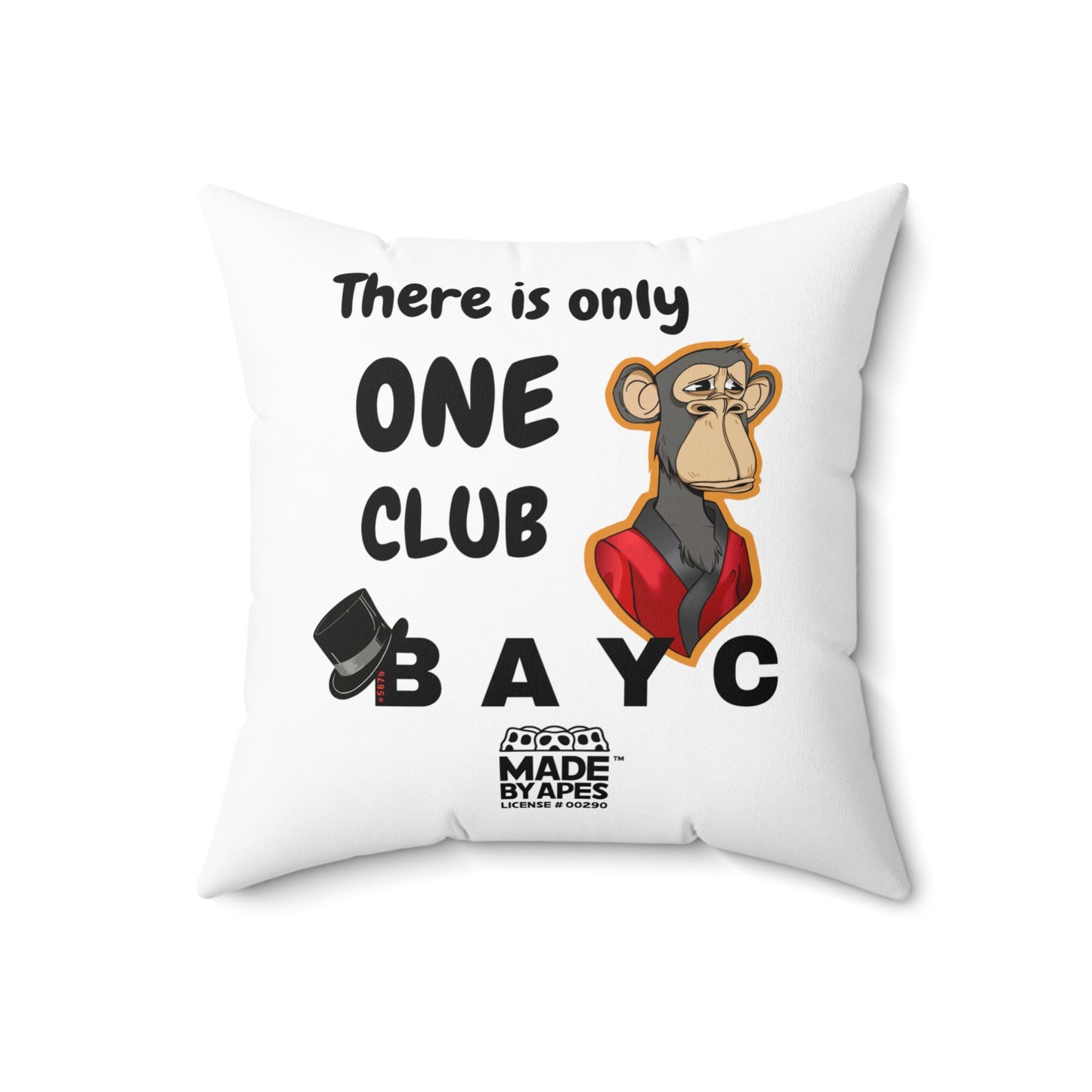 Square Pillow Bored Ape Yacht Club Room Accents - Sir Admiral Winston Apely BAYC #5679 Design