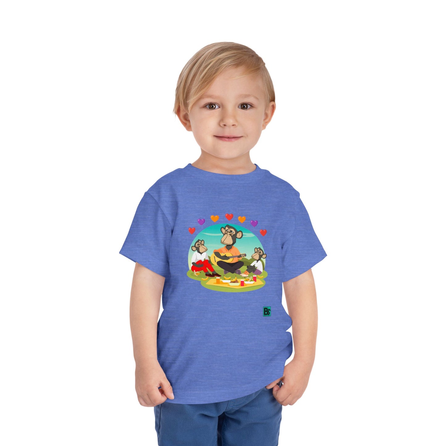 Toddler Tee - Bored Apes Family Picnic Shirt with Hearts