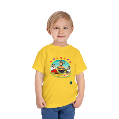 Toddler Tee - Bored Apes Family Picnic Shirt with Hearts