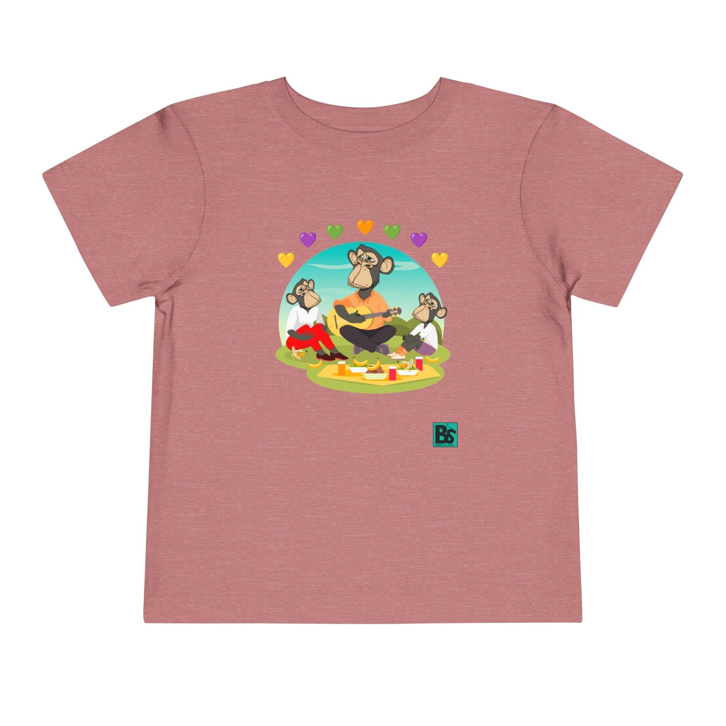 Toddler Tee - Bored Apes Family Picnic Shirt with Hearts