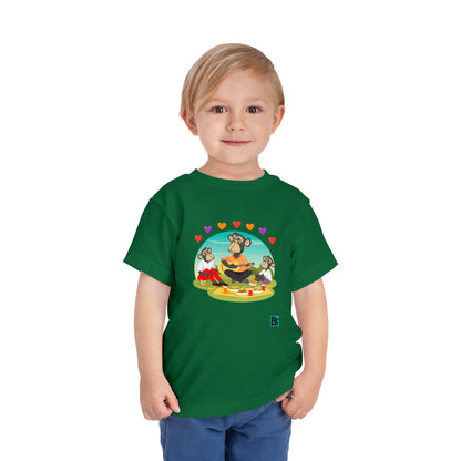 Toddler Tee - Bored Apes Family Picnic Shirt with Hearts