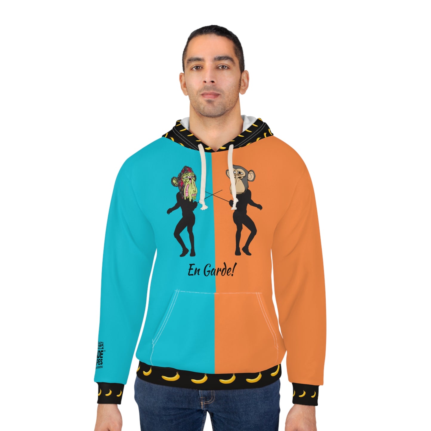 Color Block Unisex Pullover Hoodie - Commemorating The War between Oranges and Aquamarines | Meme Design