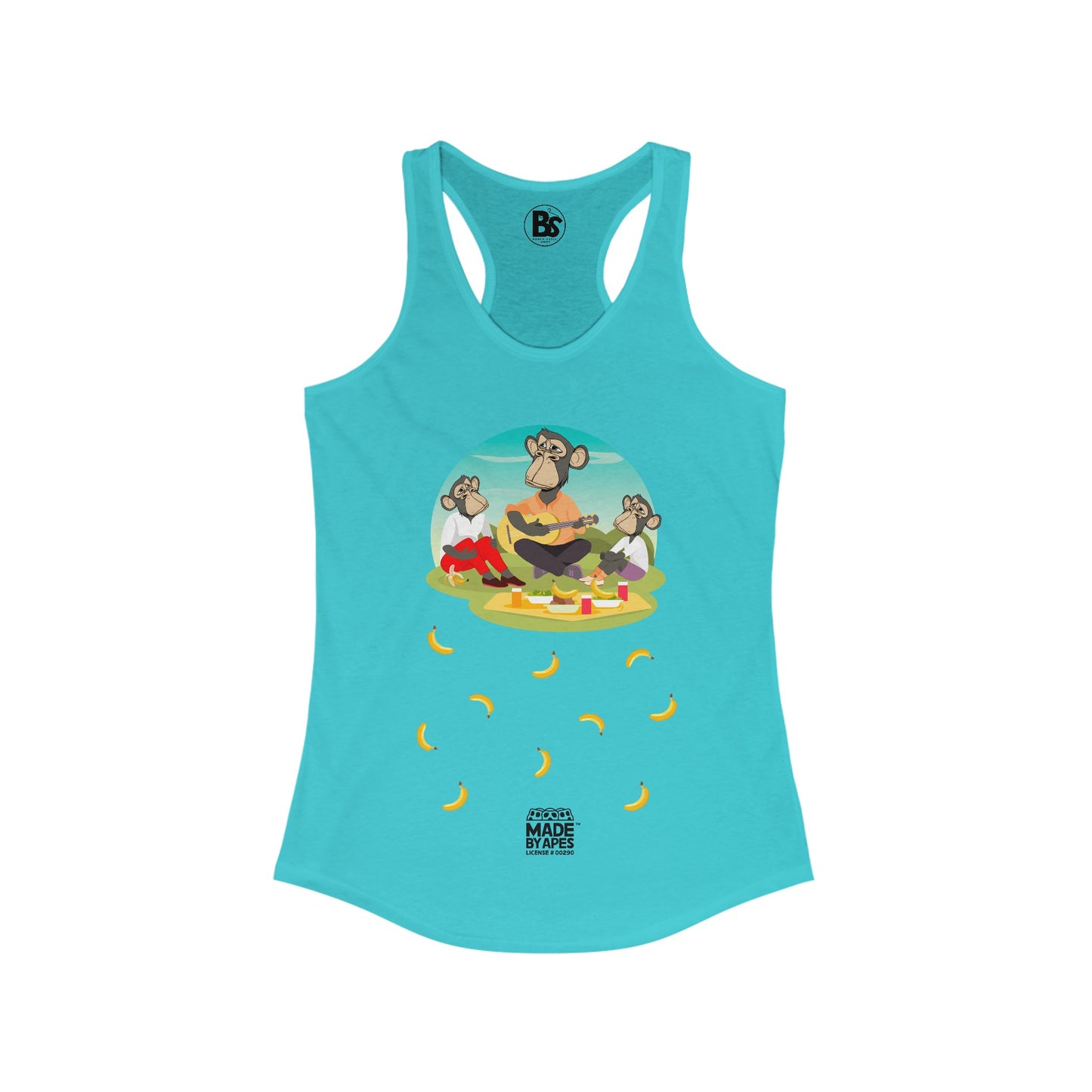 Mom's Racerback Tank - Guitar Strummin' Bored Ape Banana Brunch