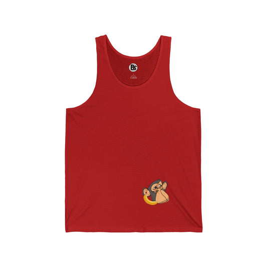 Tank Top Unisex Jersey with Ape Talking on Banana Phone Design