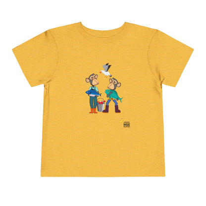 Toddler Short Sleeve Tee featuring Bored Ape fishermen with the day's catch