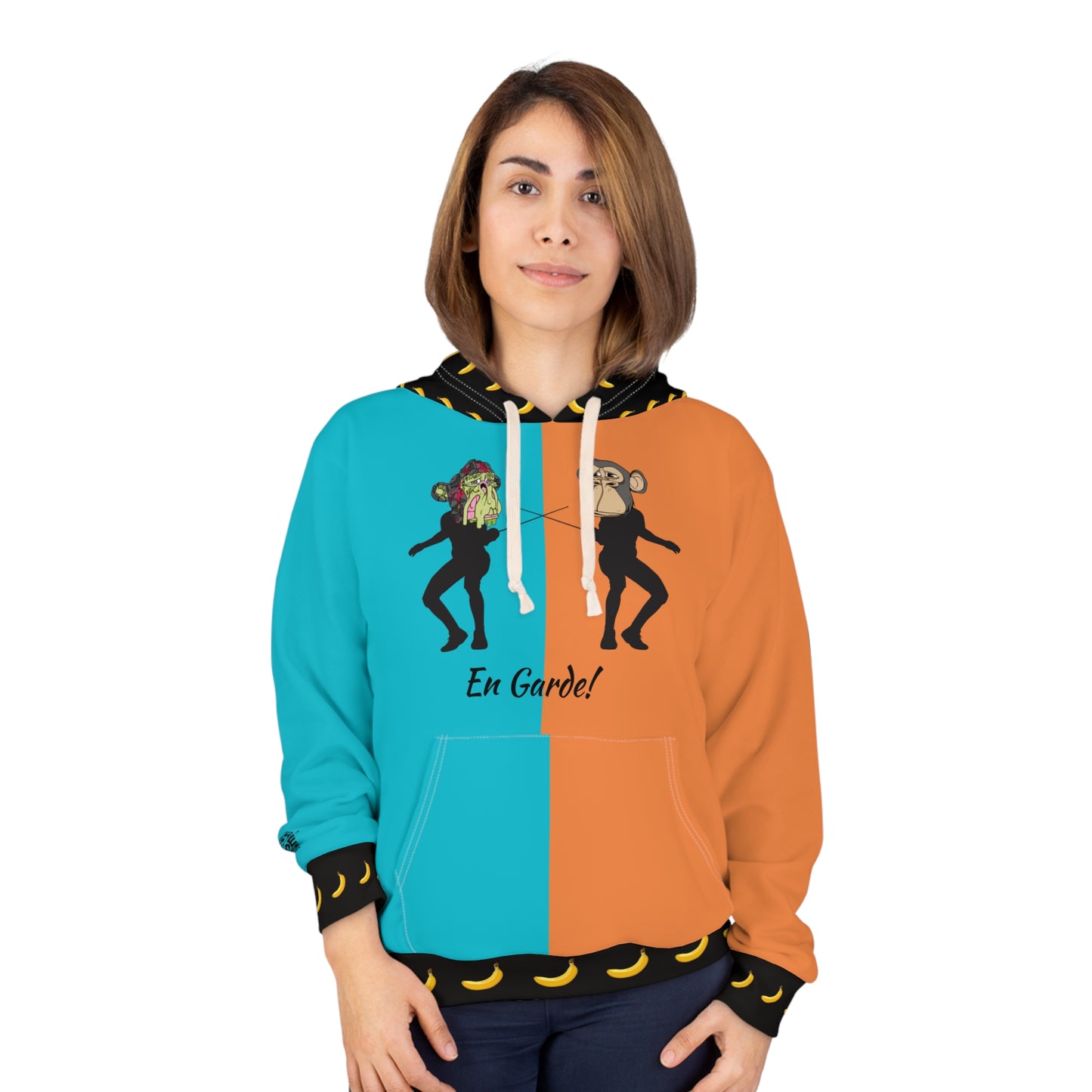 Color Block Unisex Pullover Hoodie - Commemorating The War between Oranges and Aquamarines | Meme Design