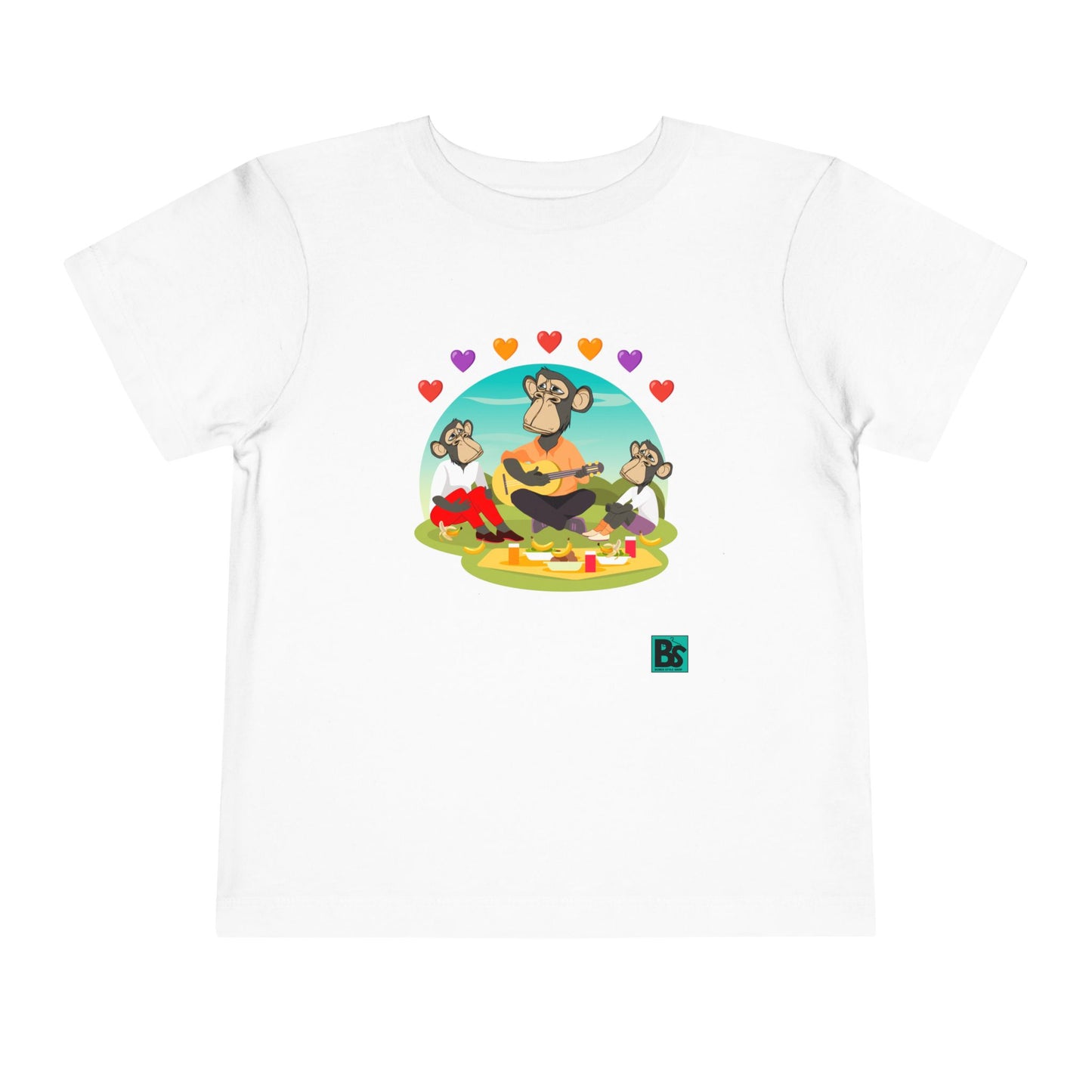 Toddler Tee - Bored Apes Family Picnic Shirt with Hearts