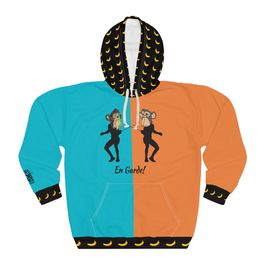 Color Block Unisex Pullover Hoodie - Commemorating The War between Oranges and Aquamarines | Meme Design