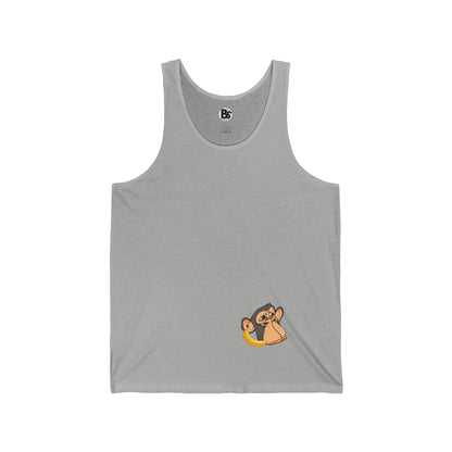 Tank Top Unisex Jersey with Ape Talking on Banana Phone Design