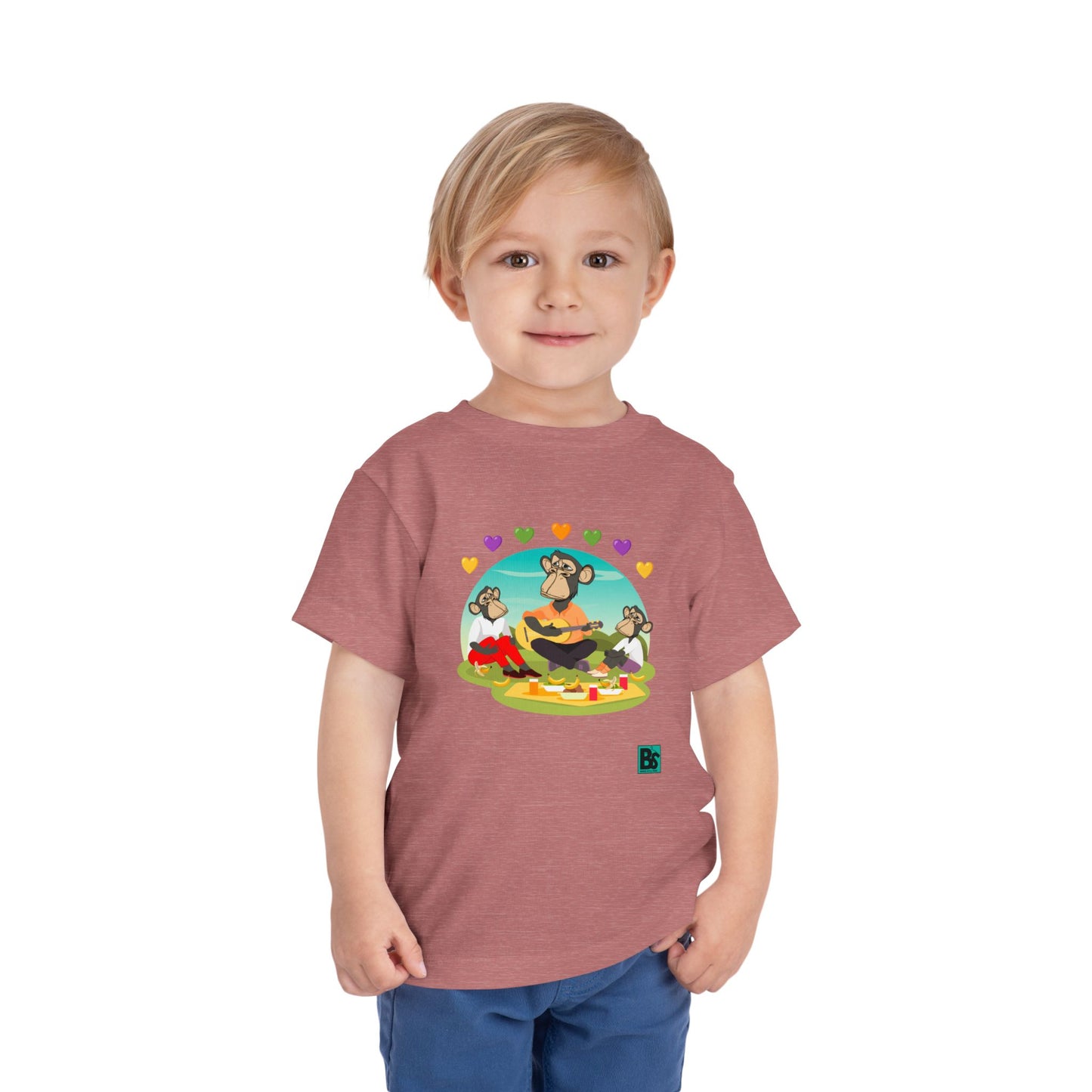 Toddler Tee - Bored Apes Family Picnic Shirt with Hearts