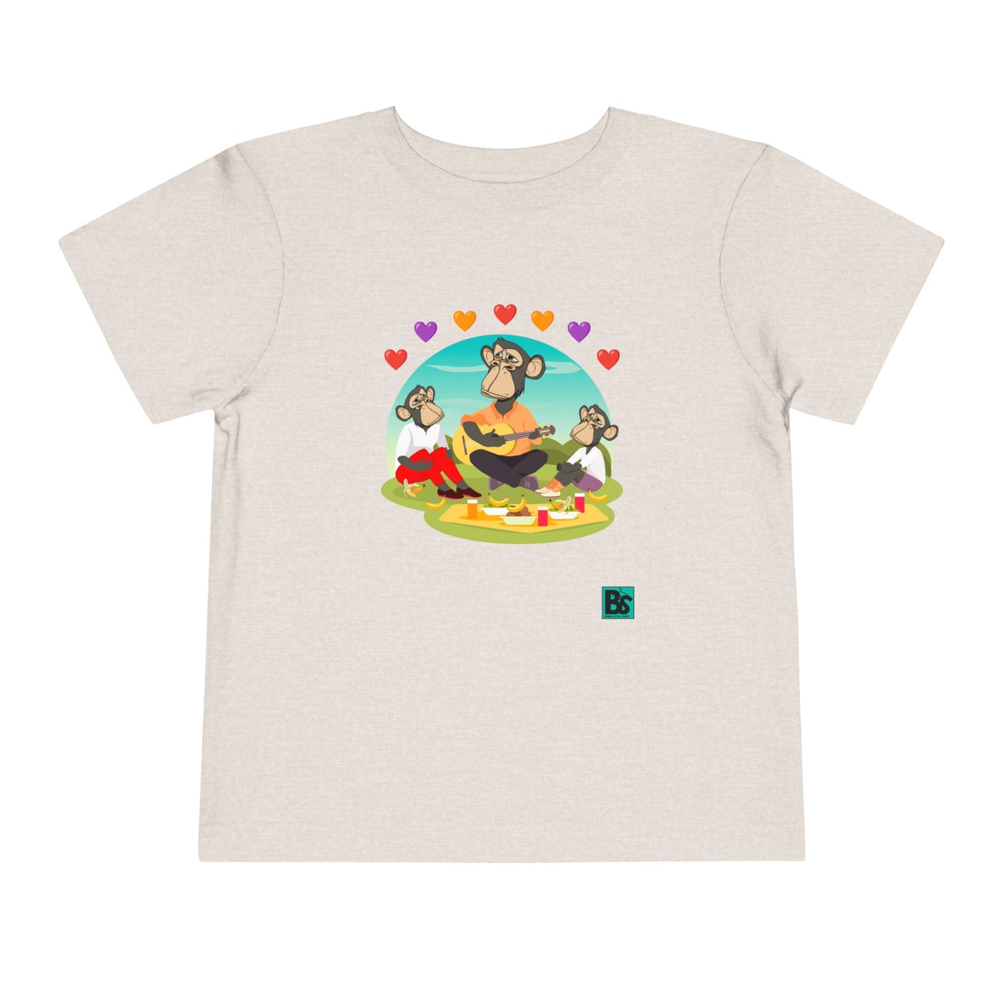 Toddler Tee - Bored Apes Family Picnic Shirt with Hearts