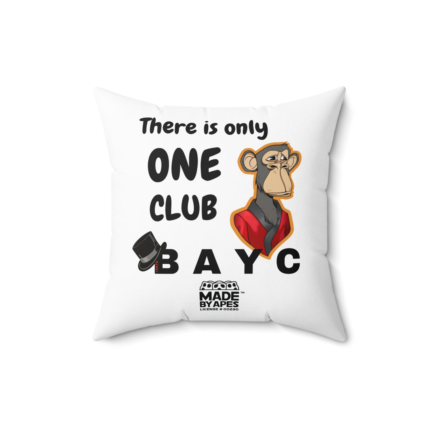 Square Pillow Bored Ape Yacht Club Room Accents - Sir Admiral Winston Apely BAYC #5679 Design