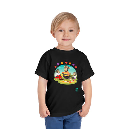 Toddler Tee - Bored Apes Family Picnic Shirt with Hearts