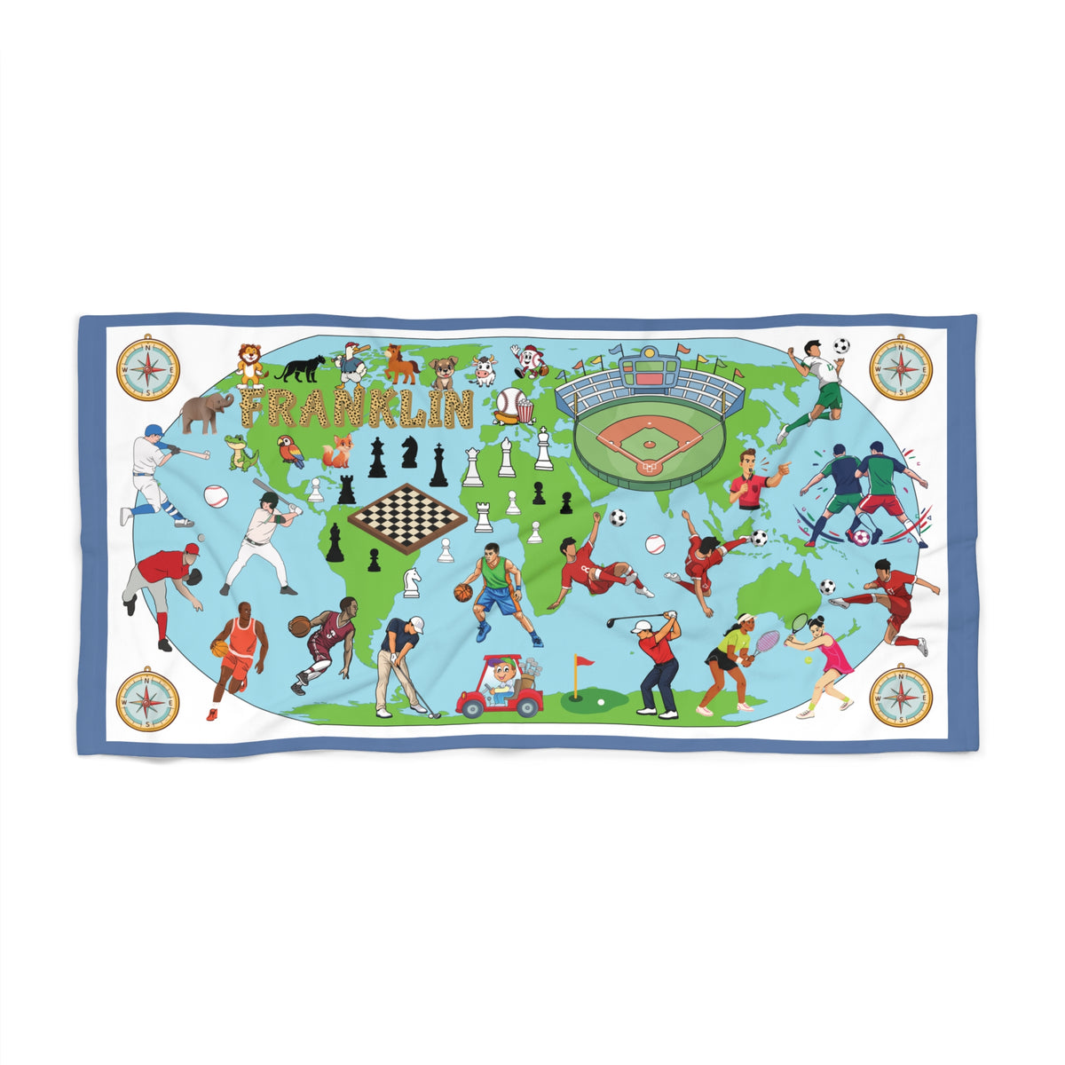 Interactive Sports & Games Beach Towel – Colorful Educational Gift for Kids