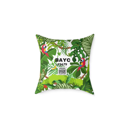 Square Canvas Pillow - Bored Ape "Return to Monke" meme / White, Multi